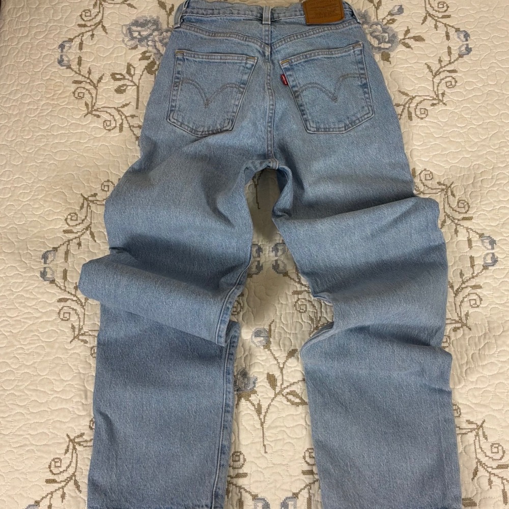 Levi Ribcage Straight Womens 26 Light Wash Excellent High Rise Denim